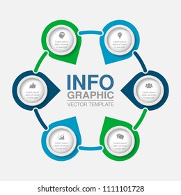 Vector infographic template for diagram, graph, presentation, chart, business concept with 6 options.