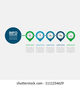Vector infographic template for diagram, graph, presentation, chart, business concept with 5 options.