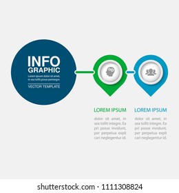 Vector infographic template for diagram, graph, presentation, chart, business concept with 2 options.