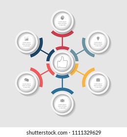 Vector infographic template for diagram, graph, presentation, chart, business concept with 6 options.