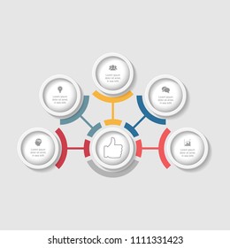 Vector infographic template for diagram, graph, presentation, chart, business concept with 5 options.