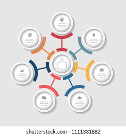 Vector infographic template for diagram, graph, presentation, chart, business concept with 7 options.