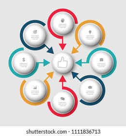 Vector infographic template for diagram, graph, presentation, chart, business concept with 8 options.