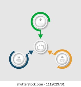 Vector infographic template for diagram, graph, presentation, chart, business concept with 3 options.