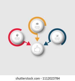 Vector infographic template for diagram, graph, presentation, chart, business concept with 3 options.