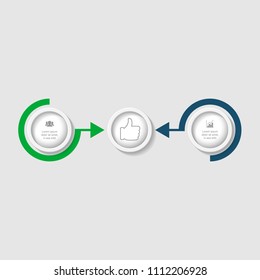 Vector infographic template for diagram, graph, presentation, chart, business concept with 2 options.