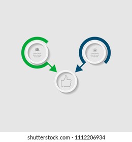 Vector infographic template for diagram, graph, presentation, chart, business concept with 2 options.