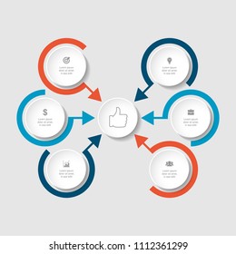 Plantilla de infografía de Vector para diagrama, gráfico, presentación, gráfico, concepto de negocio con 6 opciones.