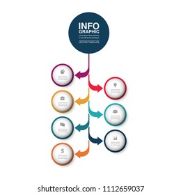 Vector infographic template for diagram, graph, presentation, chart, business concept with 7 options.