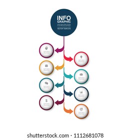 Vector infographic template for diagram, graph, presentation, chart, business concept with 8 options.