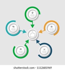 Vector infographic template for diagram, graph, presentation, chart, business concept with 5 options.