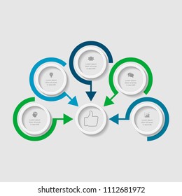 Vector infographic template for diagram, graph, presentation, chart, business concept with 5 options.