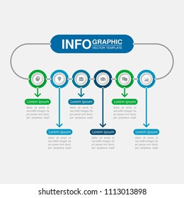 Vector infographic template for diagram, graph, presentation, chart, business concept with 6 options.
