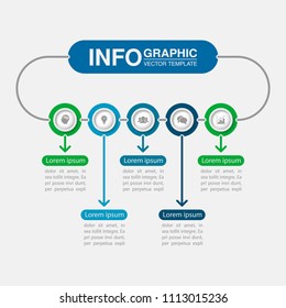 Vector infographic template for diagram, graph, presentation, chart, business concept with 5 options.