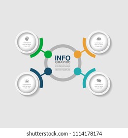Vektorgrafik-Vorlage für Diagramm, Grafik, Präsentation, Diagramm, Geschäftskonzept mit 4 Optionen.