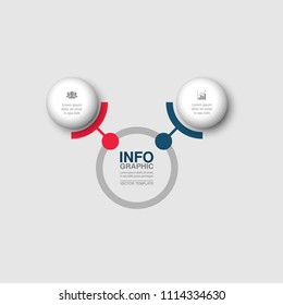 Vector infographic template for diagram, graph, presentation, chart, business concept with 2 options.