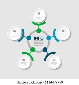 Vector infographic template for diagram, graph, presentation, chart, business concept with 5 options.