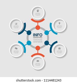 Vector infographic template for diagram, graph, presentation, chart, business concept with 6 options.