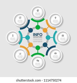 Vector infographic template for diagram, graph, presentation, chart, business concept with 8 options.