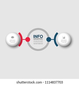 Vektorgrafik-Vorlage für Diagramm, Grafik, Präsentation, Diagramm, Geschäftskonzept mit 2 Optionen.