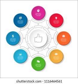 Vector infographic template for diagram, graph, presentation, chart, business concept with 8 options.