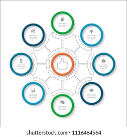 Vector infographic template for diagram, graph, presentation, chart, business concept with 8 options.