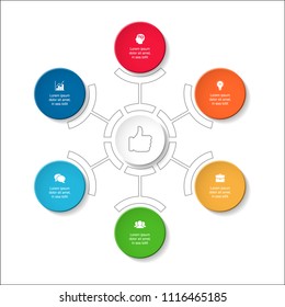 Vector infographic template for diagram, graph, presentation, chart, business concept with 6 options.