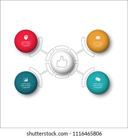 Vector infographic template for diagram, graph, presentation, chart, business concept with 4 options.