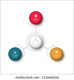 Vector infographic template for diagram, graph, presentation, chart, business concept with 3 options.