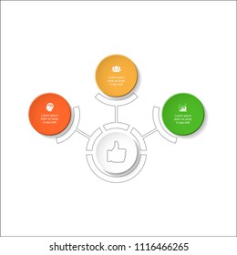Vector infographic template for diagram, graph, presentation, chart, business concept with 3 options.