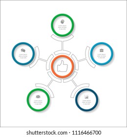Vector infographic template for diagram, graph, presentation, chart, business concept with 5 options.