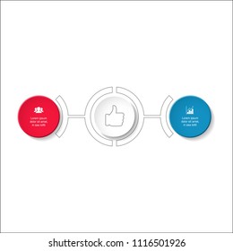 Vector infographic template for diagram, graph, presentation, chart, business concept with 2 options.