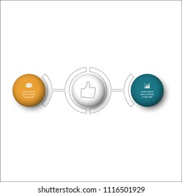 Vector infographic template for diagram, graph, presentation, chart, business concept with 2 options.
