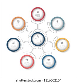 Vector infographic template for diagram, graph, presentation, chart, business concept with 7 options.