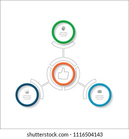 Vector infographic template for diagram, graph, presentation, chart, business concept with 3 options.