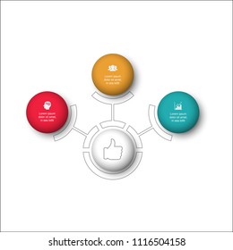 Vector infographic template for diagram, graph, presentation, chart, business concept with 3 options.