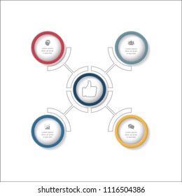 Vector infographic template for diagram, graph, presentation, chart, business concept with 4 options.