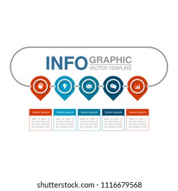 Vector infographic template for diagram, graph, presentation, chart, business concept with 5 options.