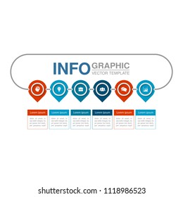 Vector infographic template for diagram, graph, presentation, chart, business concept with 6 options.