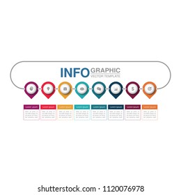 Vector infographic template for diagram, graph, presentation, chart, business concept with 8 options.