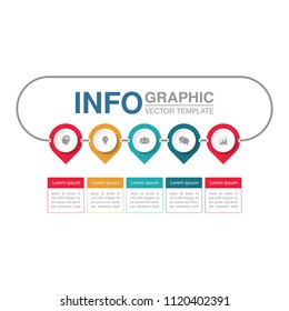 Vector infographic template for diagram, graph, presentation, chart, business concept with 5 options.