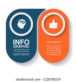 Vector infographic template for diagram, graph, presentation, chart, business concept with 2 options.