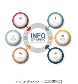 Vector infographic template for diagram, graph, presentation, chart, business concept with 6 options.