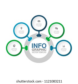 Vector infographic template for diagram, graph, presentation, chart, business concept with 5 options.