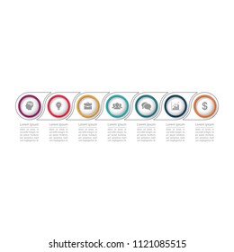 Vector infographic template for diagram, graph, presentation, chart, business concept with 7 options.