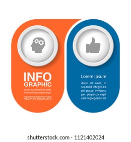 Vector infographic template for diagram, graph, presentation, chart, business concept with 2 options.