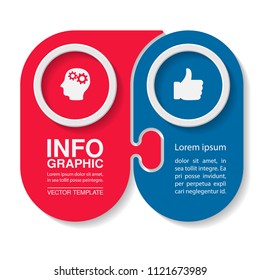 Vector infographic template for diagram, graph, presentation, chart, business concept with 2 options.