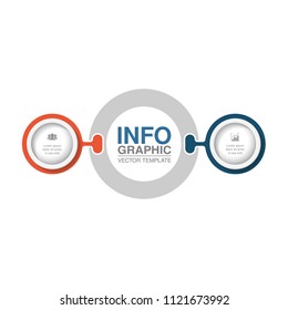 Vector infographic template for diagram, graph, presentation, chart, business concept with 2 options.