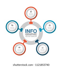 Vector infographic template for diagram, graph, presentation, chart, business concept with 5 options.