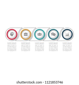 Vector infographic template for diagram, graph, presentation, chart, business concept with 5 options.